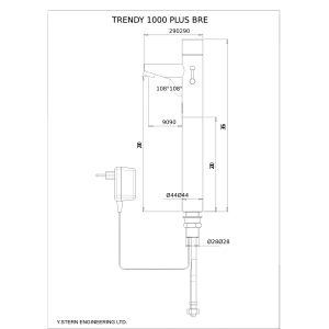 Dimensional Drawing - Touchless Deck Faucet - Trendy_1000_Plus_BRE-pdf